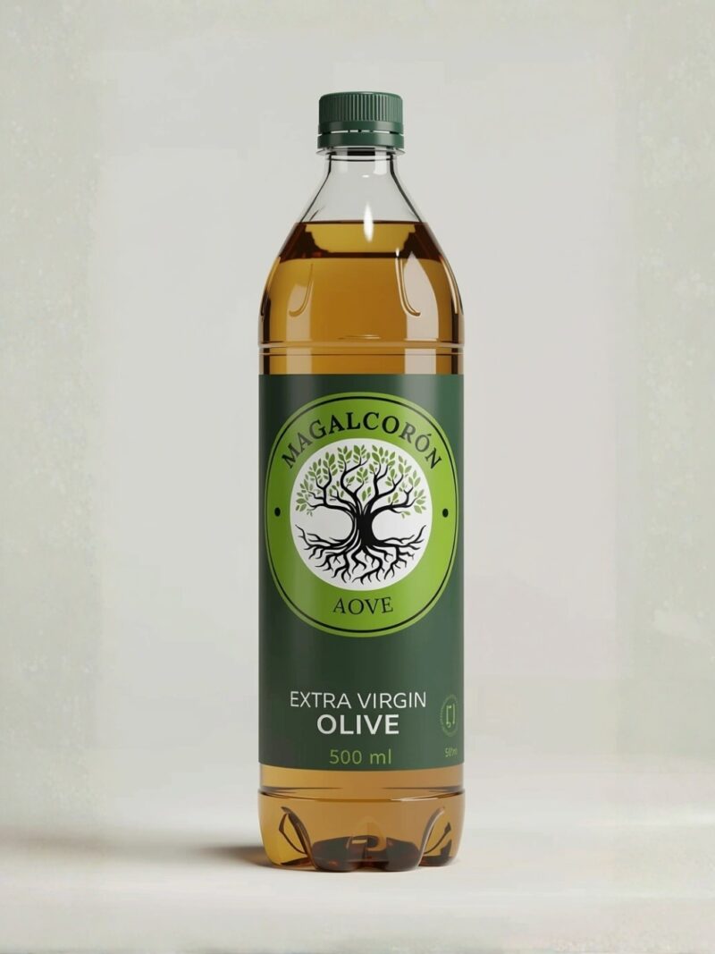 Botella de AOVE Magalcorón Clásico 1 litro, aceite de oliva virgen extra premium ideal para uso diario en cocina, ensaladas y desayunos.