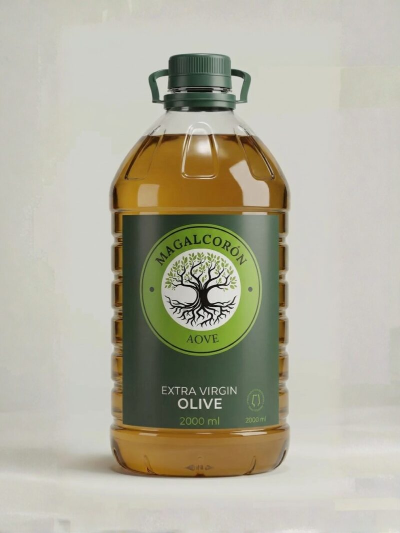 Garrafa de AOVE Magalcorón Selección Familiar 2 litros, aceite de oliva virgen extra premium para cocina diaria, ensaladas y recetas tradicionales.